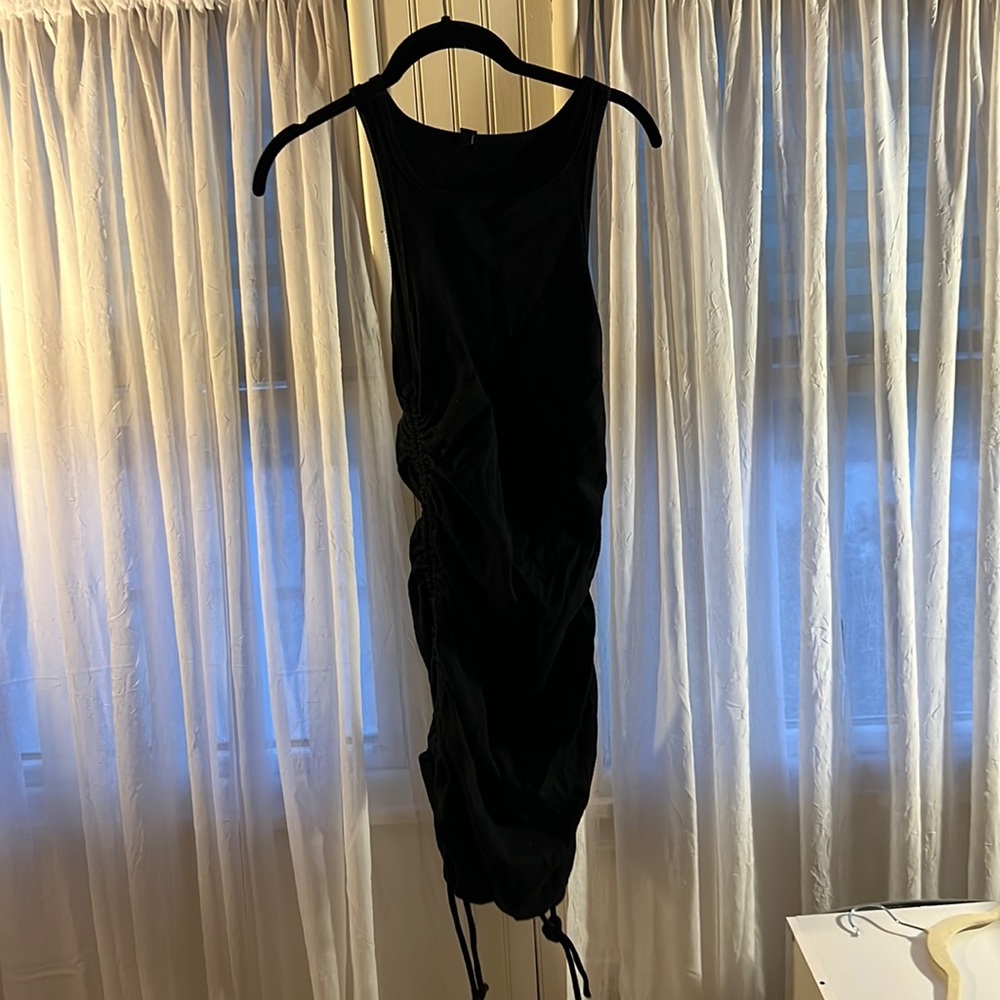 Black mini tie up dress